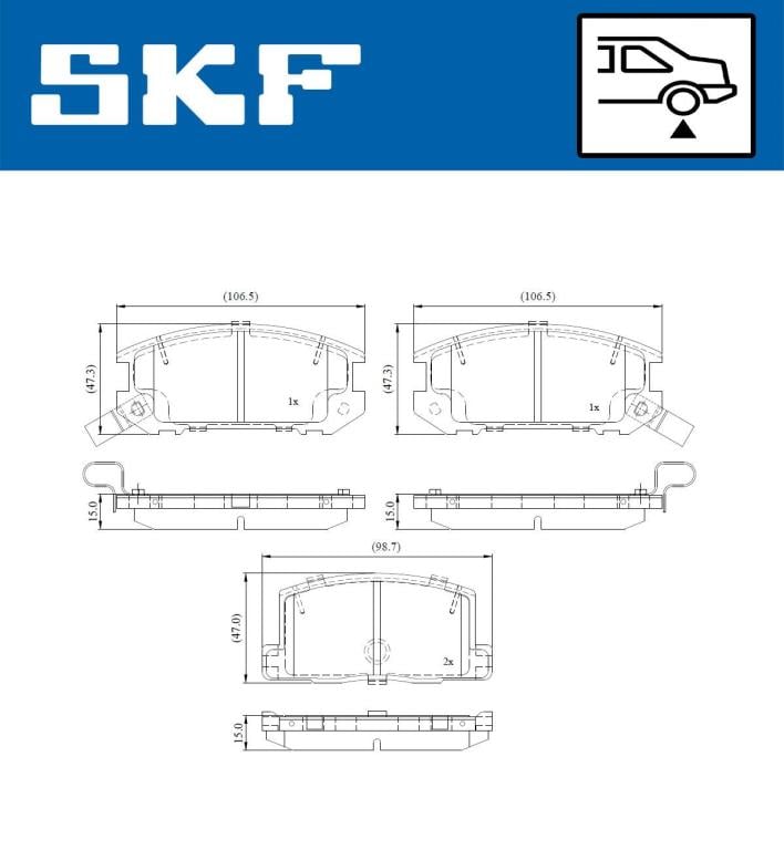 Jogo de 4 pastilhas de travão SKF ref. VKBP 91120 A